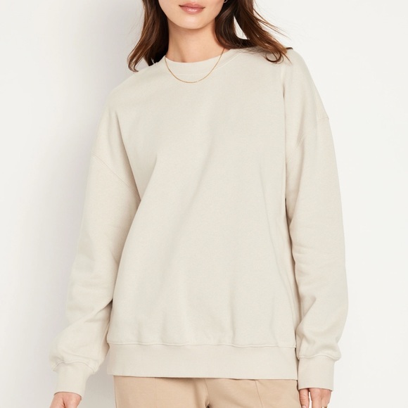 NWT OLD NAVY Oversized Tunic Sweatshirt Color: Wish Bone - Picture 2 of 5